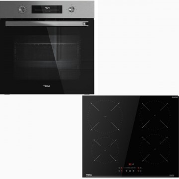 Teka HSB 6360 SS + IBC 64110 SSM Φούρνος άνω Πάγκου 71lt με Επαγωγικές Εστίες Π59.5εκ. Μαύρος